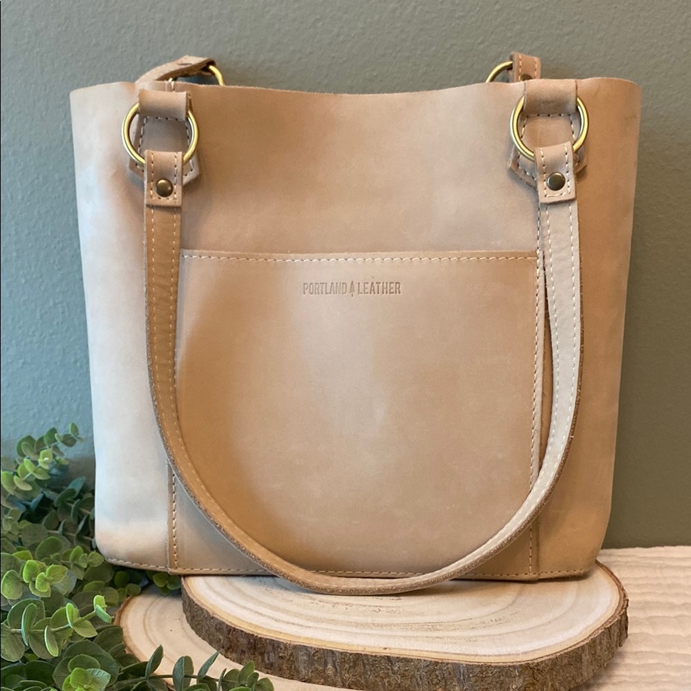 Portland Leather Market Tote in Dragon Bone Suede